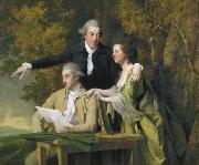 Joseph wright of derby Portrait of Rev D'Ewes Coke, his wife Hannah and Daniel Parker Coke oil painting